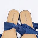 Comfortview  Blythe Sandals Blue Satin Strappy Open Toe Slip On Shoes Size 12WW Photo 4