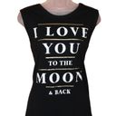 Fifth Sun I love you to the moon and back  shredded back sleeveless tee size L Photo 8