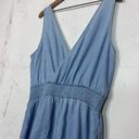 American Eagle  Denim Blue Chambray Ruffle Romper Jumper Size Large Photo 10