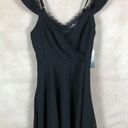 Lulus Black Chiffon Mini Dress Off The Shoulder Surplice Cocktail Dress NWT XS Photo 5