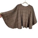 L.L.Bean Vintage  Plaid Lambswool Poncho Made in Ireland Neutral Multicolor Photo 3