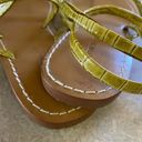 Ann Taylor  Yellow Croc Strappy Coastal Grandma Minimalist Beach Swim Sandals Photo 3