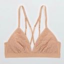 Aerie Velvet Animal Lace Triangle Bralette Photo 0