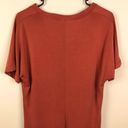 Lush Clothing Lush Women’s Oversized Burnt Orange Long Hi-Low Hem V-Neck Shirt Dress Photo 7