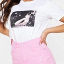 Pretty Little Thing NWTS 💗SIZE 4💗PINK DISTRESSED DENIM MINI SKIRT WITH POCKETS Photo 0