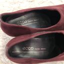 Ecco Plateau Shootie Leather Suede Heels Burgundy Red 37 EU Photo 3