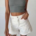 Princess Polly Elena Denim Shorts Cream Photo 0