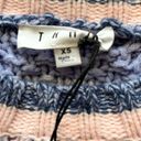 THML  NWT Boho Fringe Striped Cable Knit  Sweater Long Sleeve Women's Size XS Photo 5