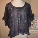 H.I.P. sheer floral ruffle top, Small Photo 0