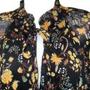 Harper  241 Gorgeous Black Floral Chiffon Ruffle Trim L/S Dress NWOT Size 12 Photo 1