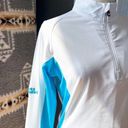 FootJoy  Sport Mid Later White Aqua 1/2 Zip Pullover Top Women’s Small Photo 1