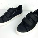 Joie  Diata Satin Two Strap Low Top Sneakers Hook and Loop Round Toe Black Size 9 Photo 1