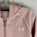 Under Armour Rival Loose Pastel Pink White Logo Full Zip Fleece Jacket Medium M Photo 2