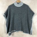 Ann Taylor Striped Charcoal/Gray Poncho Turtleneck Sweater XS/S Photo 5