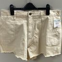 BP  Women's Shorts Cream Denim High Rise 33 Ripped Raw Hem Cutoff NEW New W Tags Photo 0