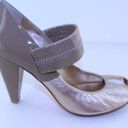 DKNY  Wynona Gold & Beige Leather Mary Jane Heels 9 Photo 2