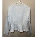 Sundance Tweed Blazer Double Zipper Frayed Edges Pockets Sky Blue 8 Photo 3