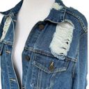 Boom Boom Jeans  Medium Wash Destroyed Trucker Style Denim Jacket XL Photo 1