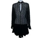 Free People  Black Lace Tell Tale Tunic Mini Dress Size Small Photo 8