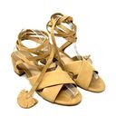 Brian Atwood  Astor Camel Nubuck Lace Up Tie Sandals Size US 8.5 Photo 0