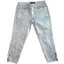 White House | Black Market  embellished taupe/silver Slim Crop jeans, EUC size 6 Photo 0