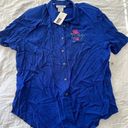 Vintage Blue NWT:  button T shirt with flower Photo 0