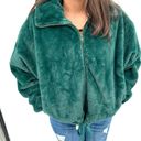 Victoria's Secret Victoria Secret Know One Cares Faux Fur Green  Jacket Size Medium NWT Photo 1