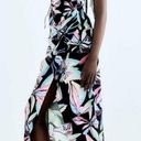 ZARA  Linen Tropical Print Midi Dress Photo 1