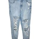 American Eagle  Light Wash Distressed Curvy Hi Rise Jegging Crop Jeans Size 10 Photo 0