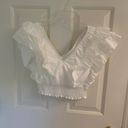 Revolve White Ruffled Crop Hailey Top Photo 4