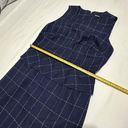 DKNY  Peplum Blue Windowpane Tweed Sheath Dress Sz 8 Photo 4