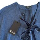 Rails  Leigh Navy Velvet Lace Up Long Sleeve Pullover Knit Top Size Small NWT Photo 2