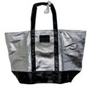 Victoria's Secret  Silver & Black Tote XL Weekender Bag NWT Photo 2