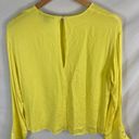 Something Navy  Yellow Long Sleeve Blouse Size Small Photo 5