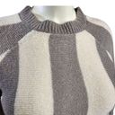 The Row Stone gray taupe and cream striped scoop neck light weight pullover sweater Photo 1