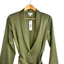 THE DROP SUIT Womens Small Green Satin Blazer Trouser Pants Matching Set NEW Photo 3