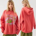 Urban Outfitters  UO Nate Saturn Oversized Hoodie Sweatshirt Medium Graphic Coral Photo 2