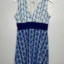 Patagonia Women M Blue White Margot Dress Sleeveless Organic Cotton V Neck Photo 0