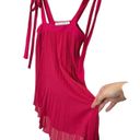 Free People  X Backstage Andrey Dress Pink Pleated Mini Tie Double Layer Size XS Photo 8