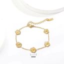 Gold Stainless Steel Hot Selling Golden Clover Bracelet Luxury Five Leaf Flower Bracelet Jewelry Photo 2