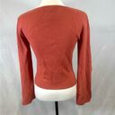 Capri bamboo cotton long sleeve asymmetrical vneck knit top in rust size small Orange Photo 2