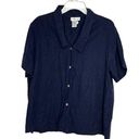 Coldwater Creek  Linen Blend Navy Shirt Photo 0