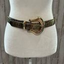 Vintage Champagne Western Faux Snakeskin Genuine Leather Belt Cowgirl Gold Photo 0