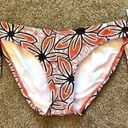 Jag jeans NEW NWT  Coral Red ? Brown Tropical Floral Y2K 00s Bikini BOTTOM Small Photo 0