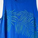 Tommy Bahama Blue Palm Leaf Print Sleeveless Tie Bottom Knit Top Large L Beach Photo 1