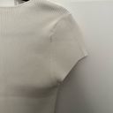 ASTR  The Label White Ribbed Knit Sweetheart Neckline Cap Sleeved Shirt Photo 4