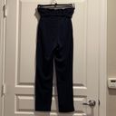 Lulus  Navy Blue Weekend Wear Tie Waist Cropped Pants 26" Inseam Size Small EUC Photo 2