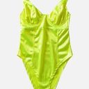 One Piece Fluorescent Yellow Neon Cami Bodysuit woman top  intimate New Sz small Photo 0