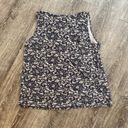 J.Jill  Shirt Women Size Medium Black Tan Floral Tank Top Rayon Blend Lace Casual Photo 6