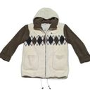 Mulberry Vintage Argyle Sherpa Full Zip Jacket  Street Grannycore Gorpcore Large Photo 0